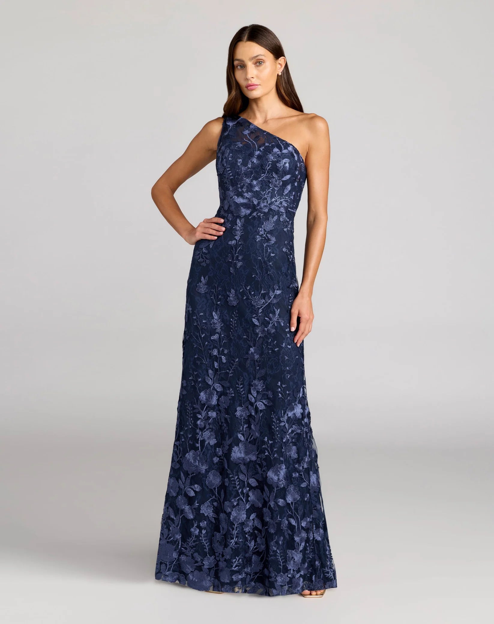 Mac Duggal 68606 - Shoulder Floral Embroidered Gown