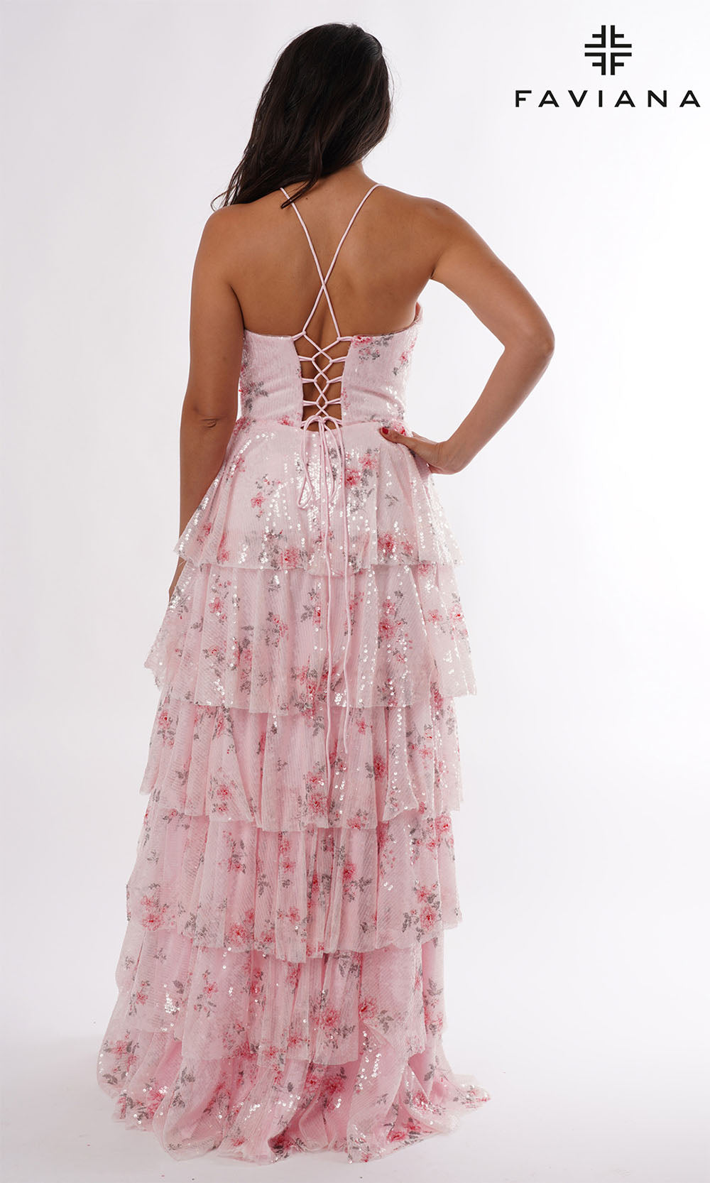 Faviana E11223 Light Pink Floral