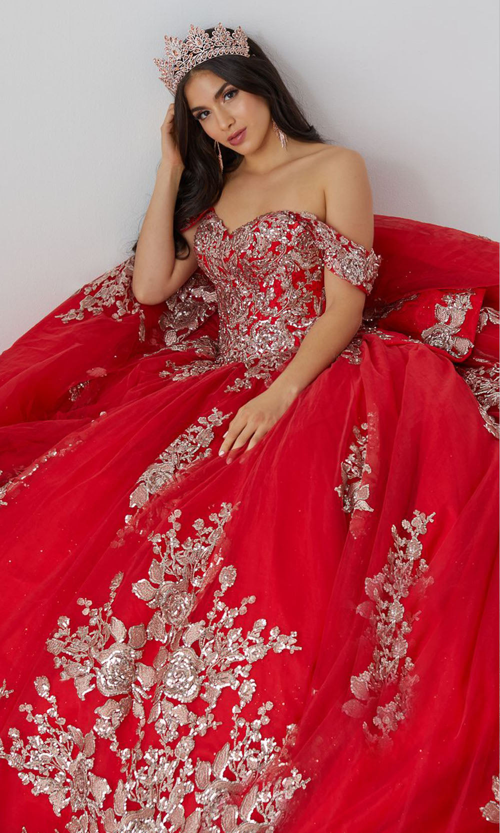 House of Wu 26022 Red/Rose Gold