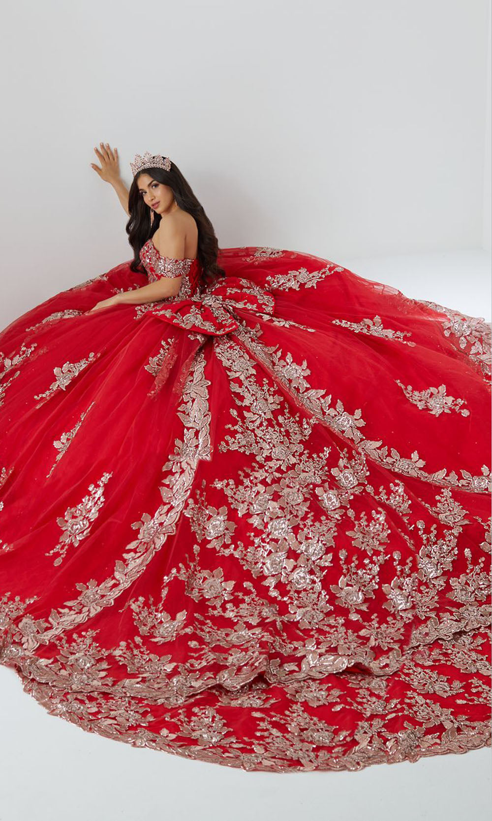 House of Wu 26022T Red/Silver Gold