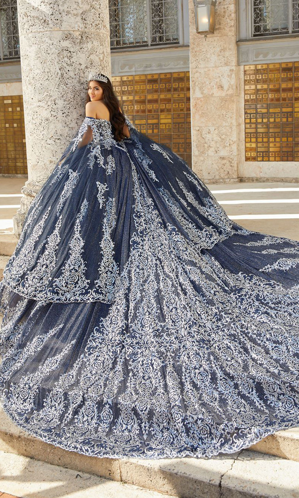 House of Wu 26030Navy/Silver