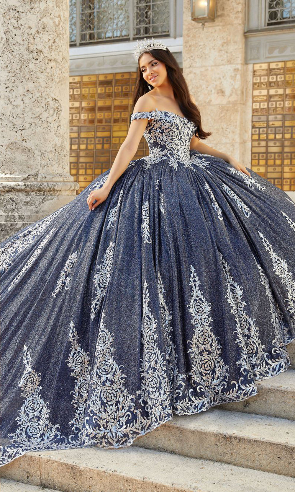 House of Wu 26030Navy/Silver