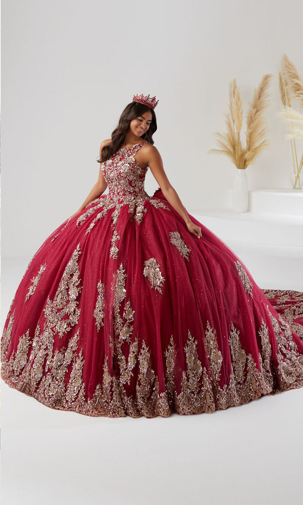 House of Wu 26032T Burgundy/Multi