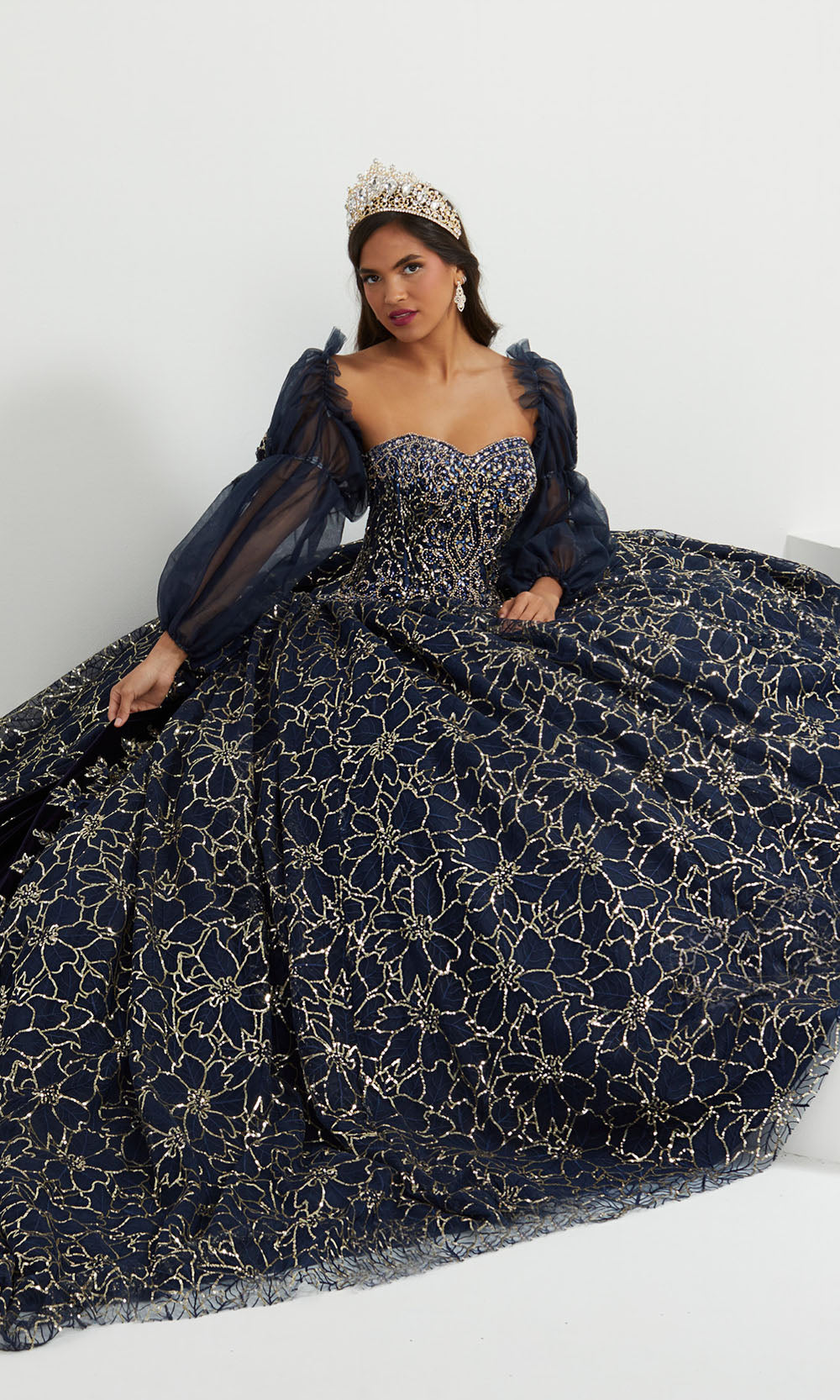 House of Wu 26054 Navy/Gold