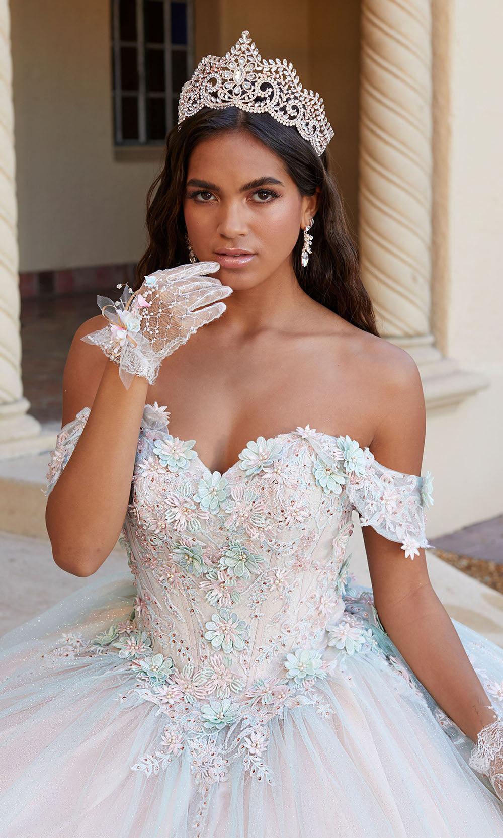 House of Wu 26055 Aqua/Pink