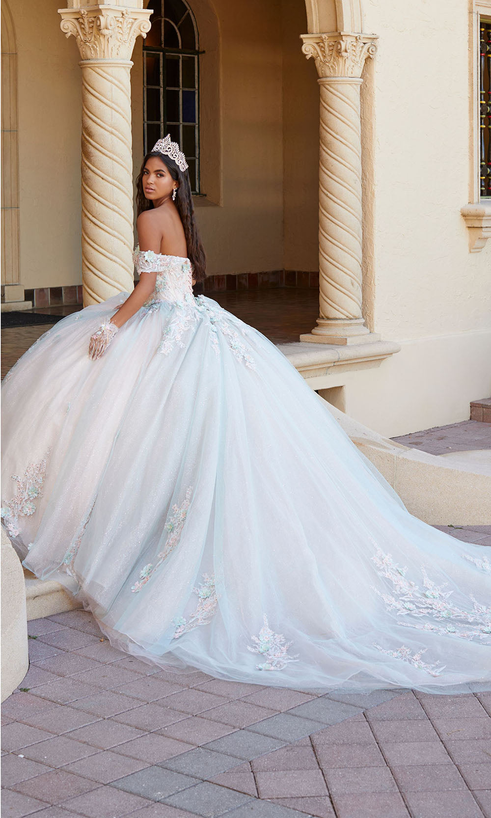 House of Wu 26055 Aqua/Pink