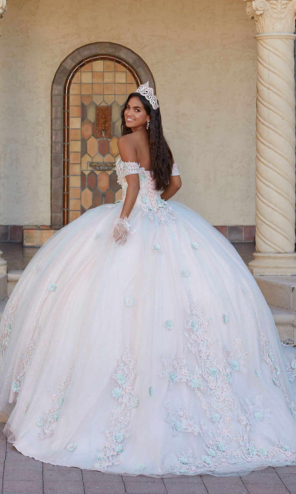 House of Wu 26055 Aqua/Pink,