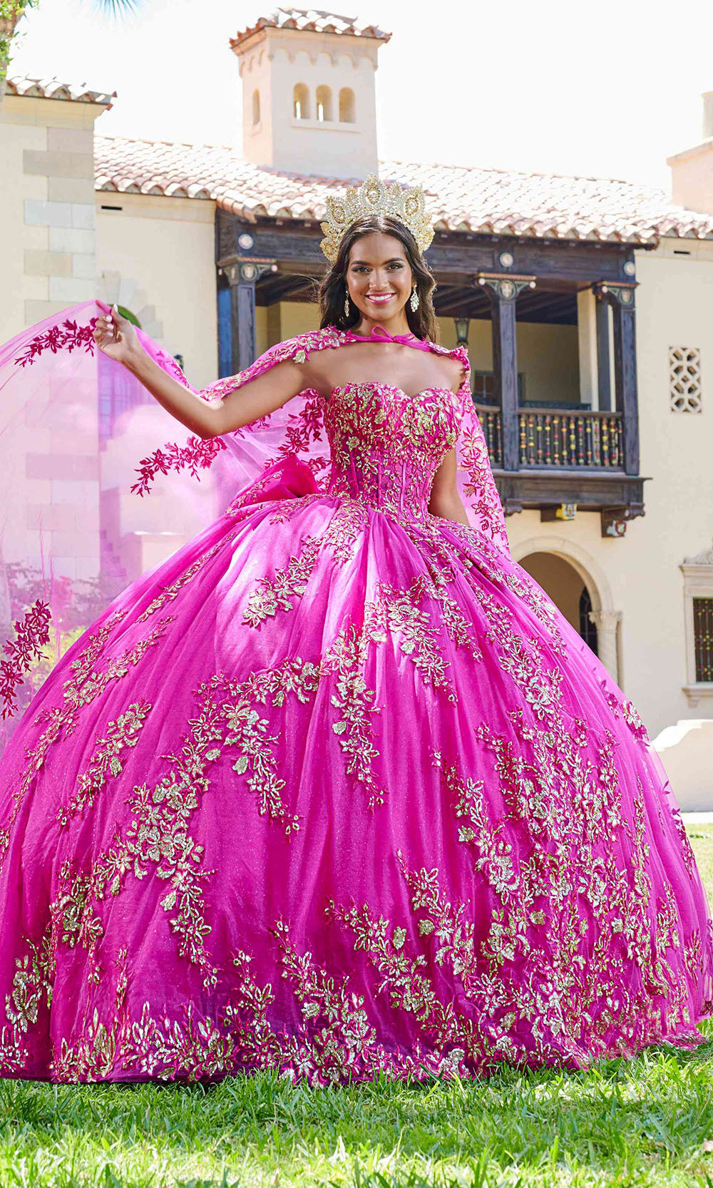 House of Wu 26075 Magenta/Gold