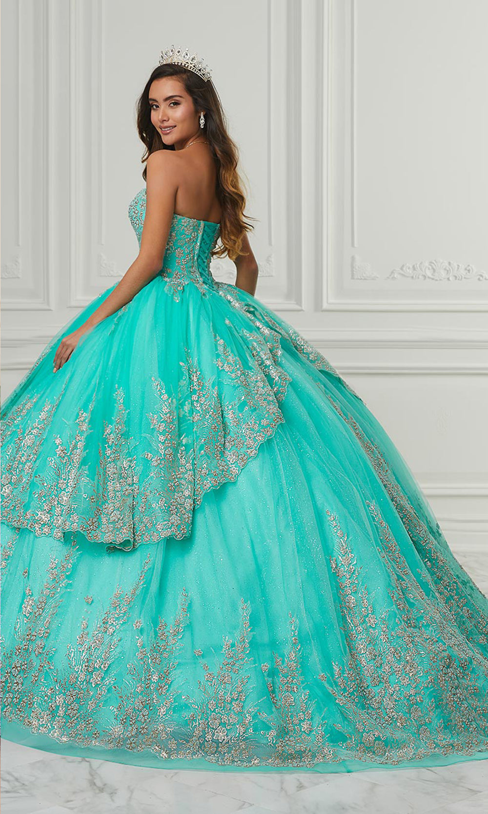 House of Wu 26986 Aqua/Gold