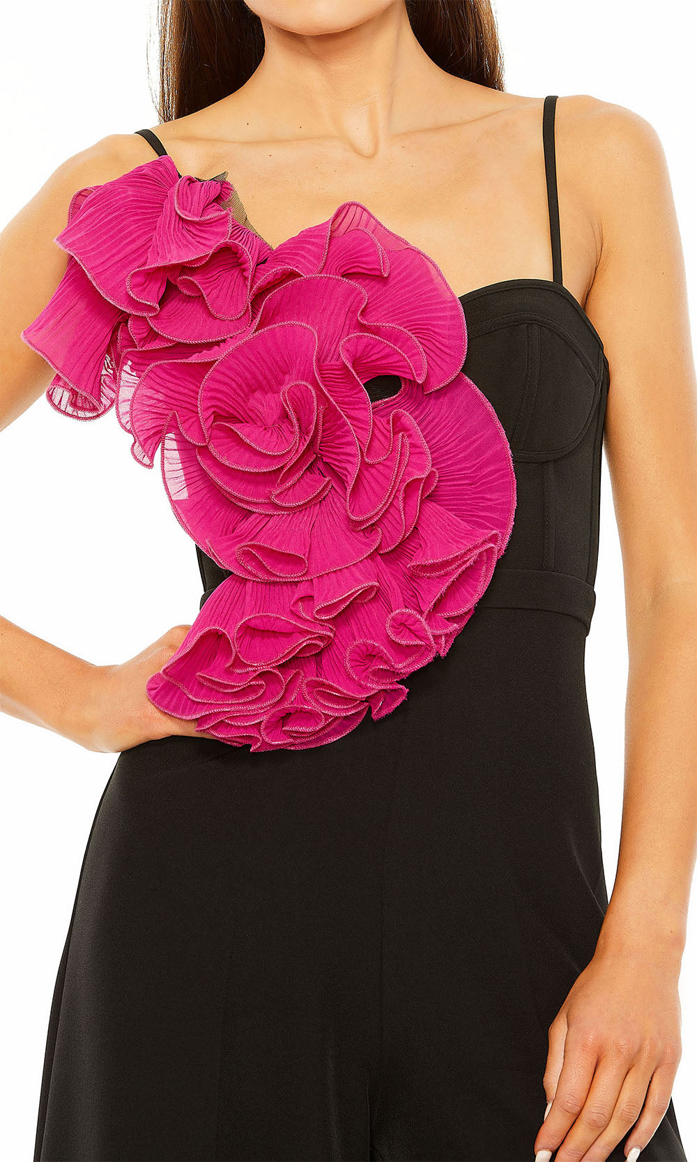 Ieena Duggal 11767 Black Fuchsia