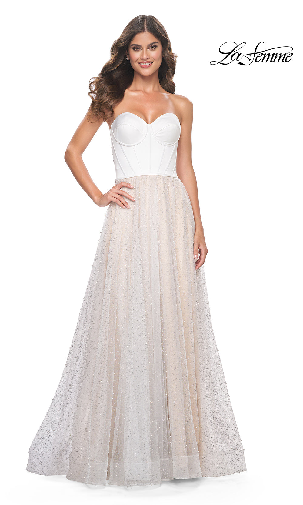 La Femme 32149 White/Nude