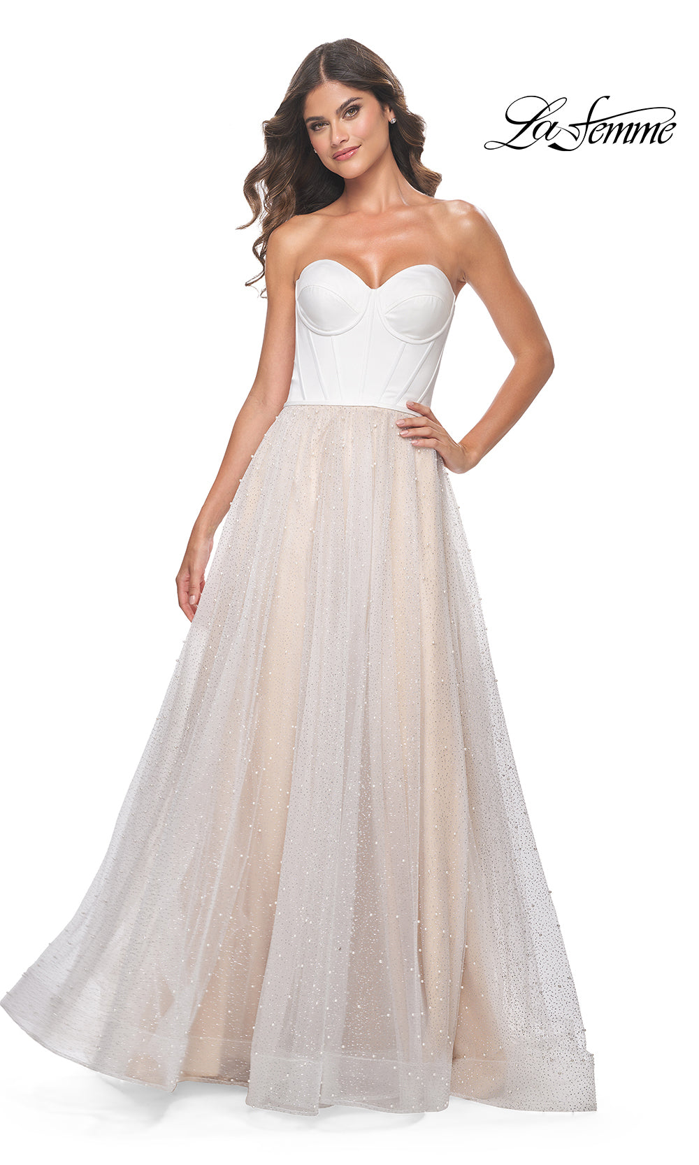 La Femme 32149 White/Nude