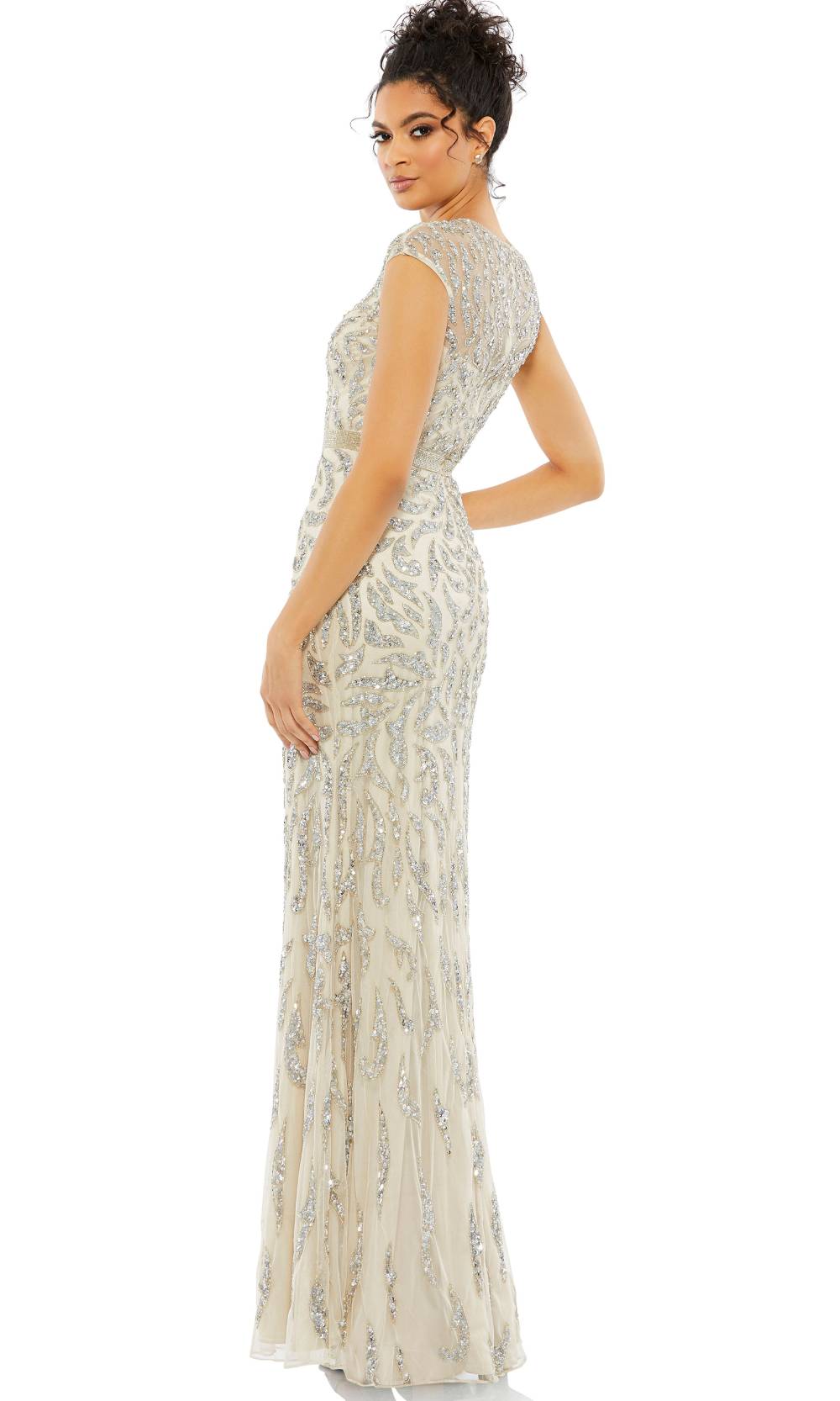 Mac Duggal 5532 In Silver Nude