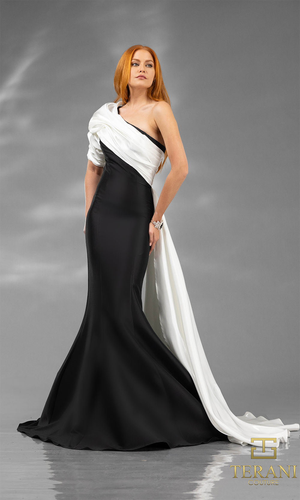 Terani Couture 251E4205 Black White