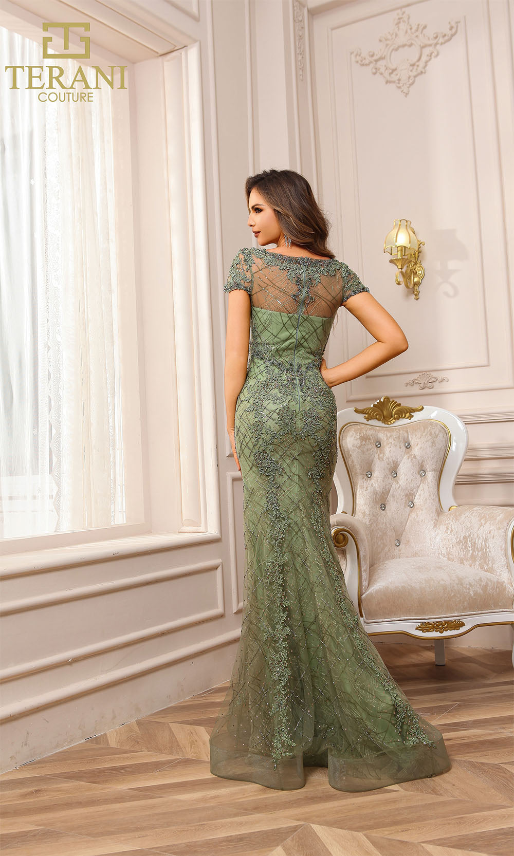 Terani Couture 251GL4194 Olive