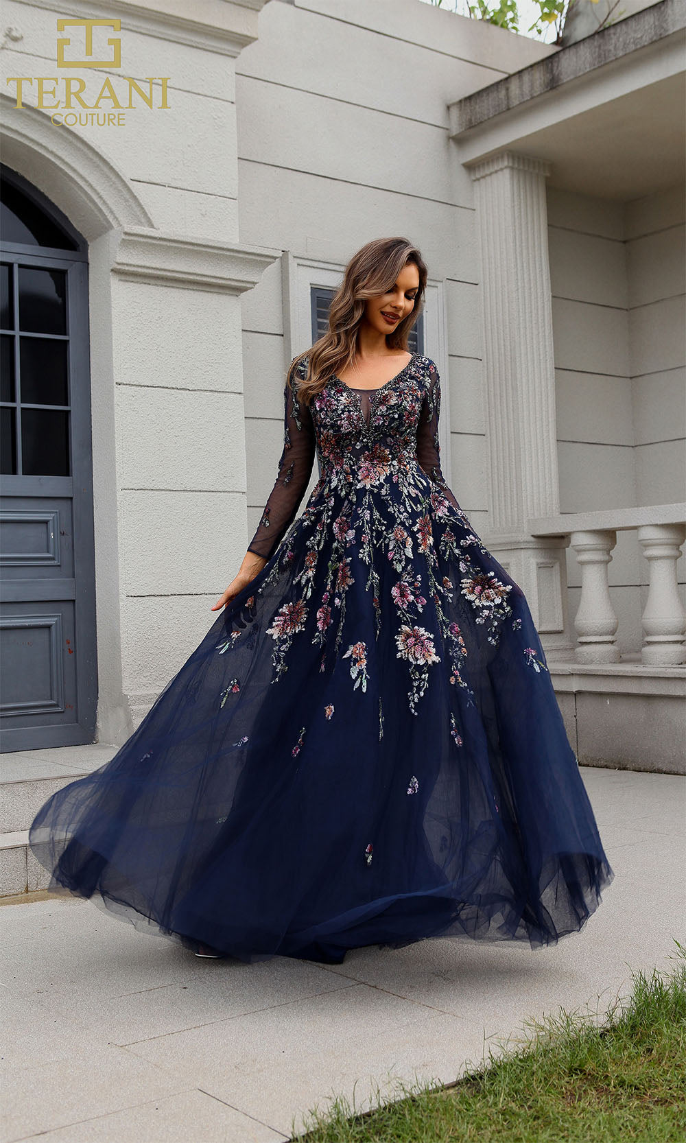 Terani Couture 251M4408 Navy Multi