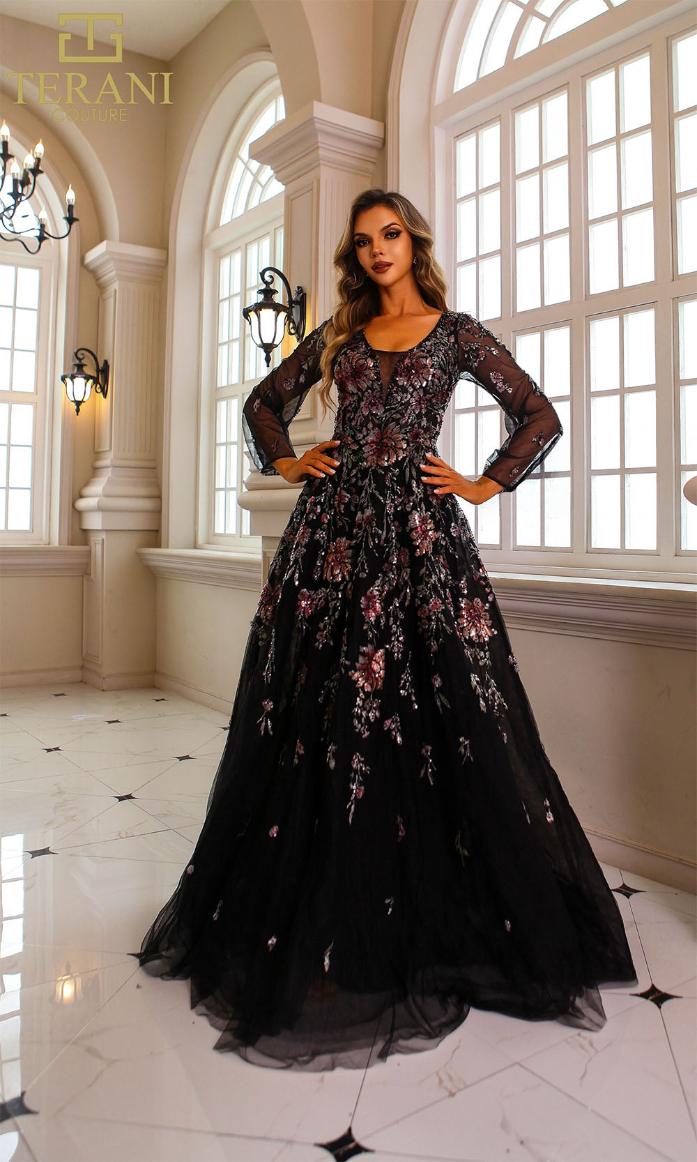 Terani Couture 251M4408 Black Multi