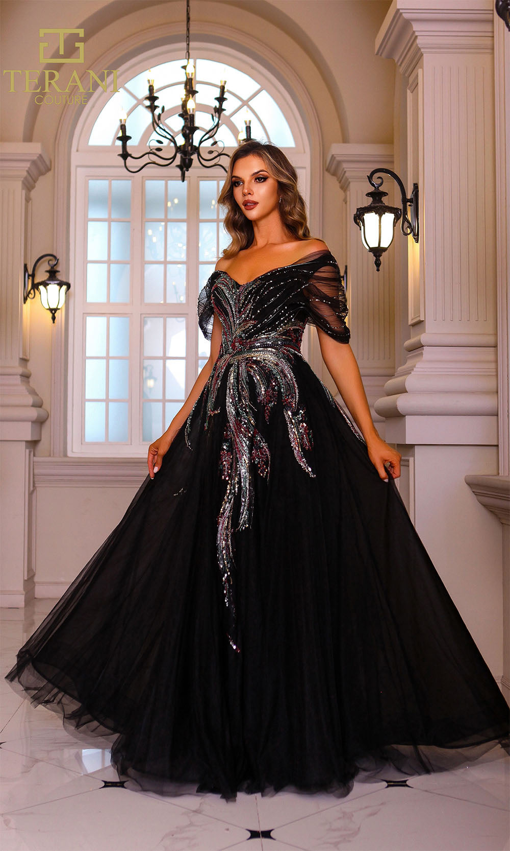 Terani Couture 251M4411 Black Multi
