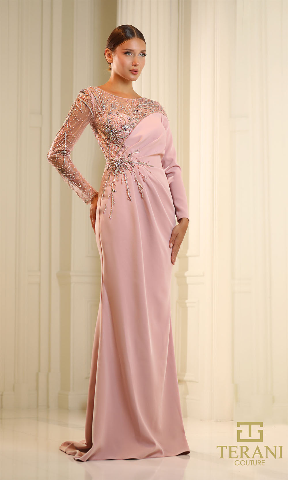 Terani Couture 251M4423 Dusty Rose