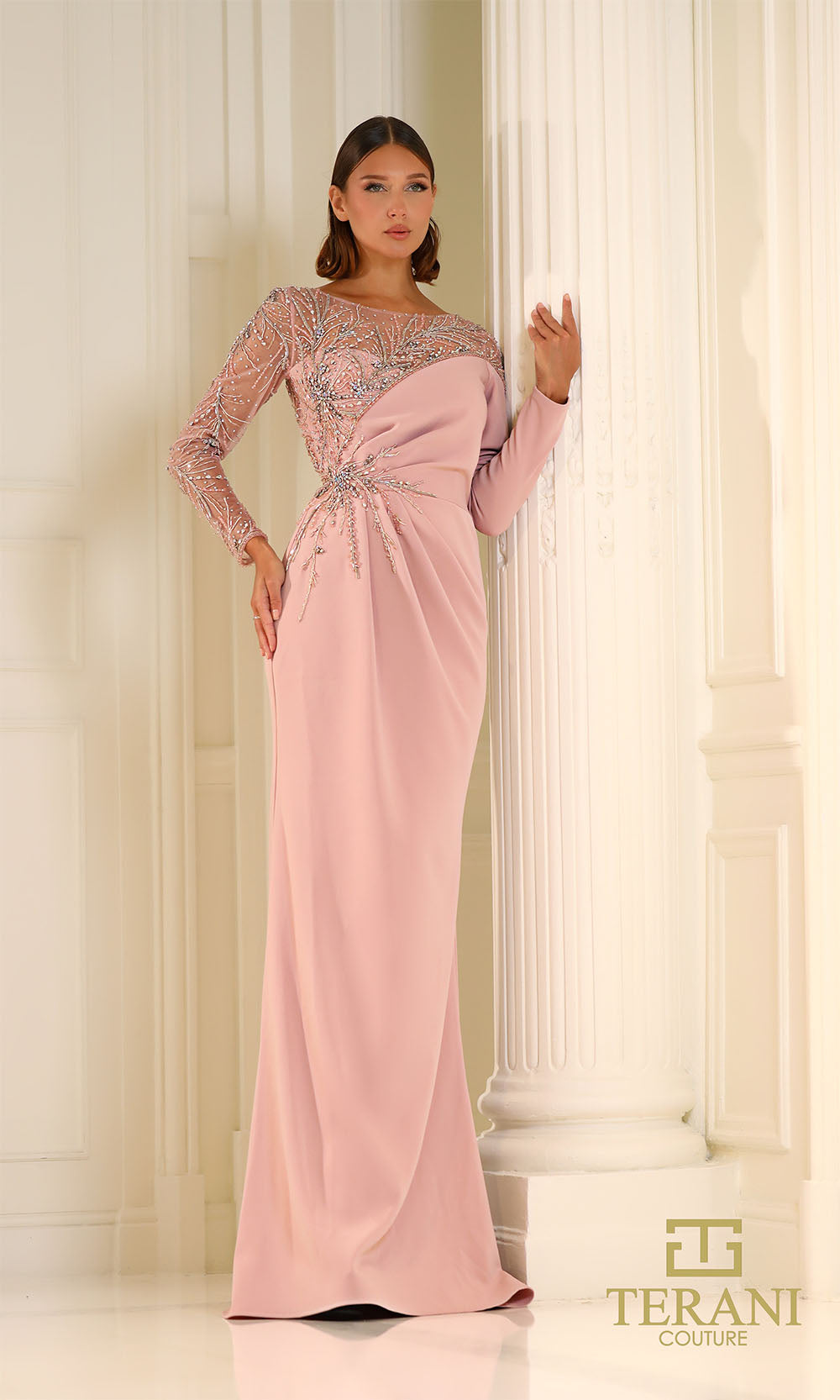 Terani Couture 251M4423 Dusty Rose