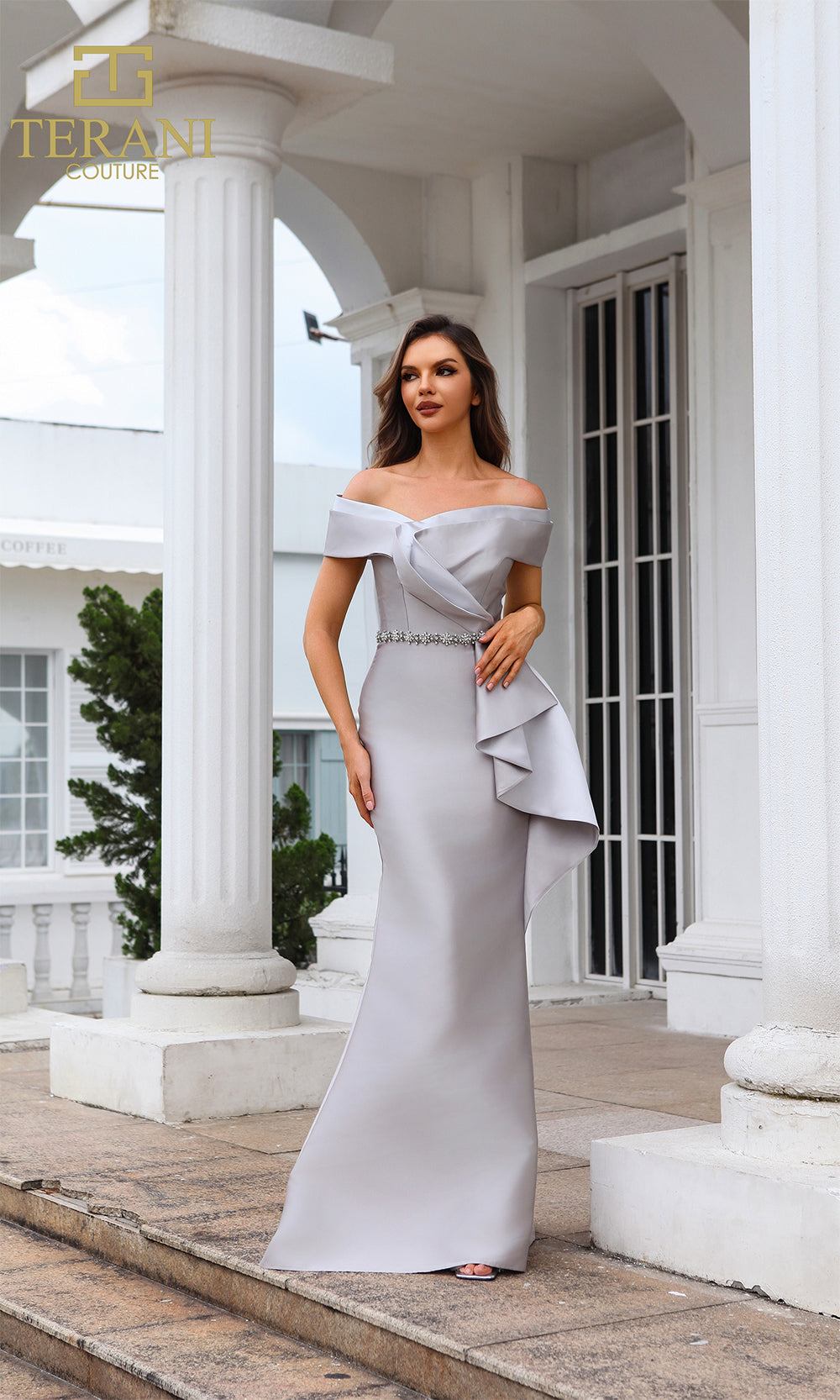 Terani Couture 251M4452 Taupe Silver