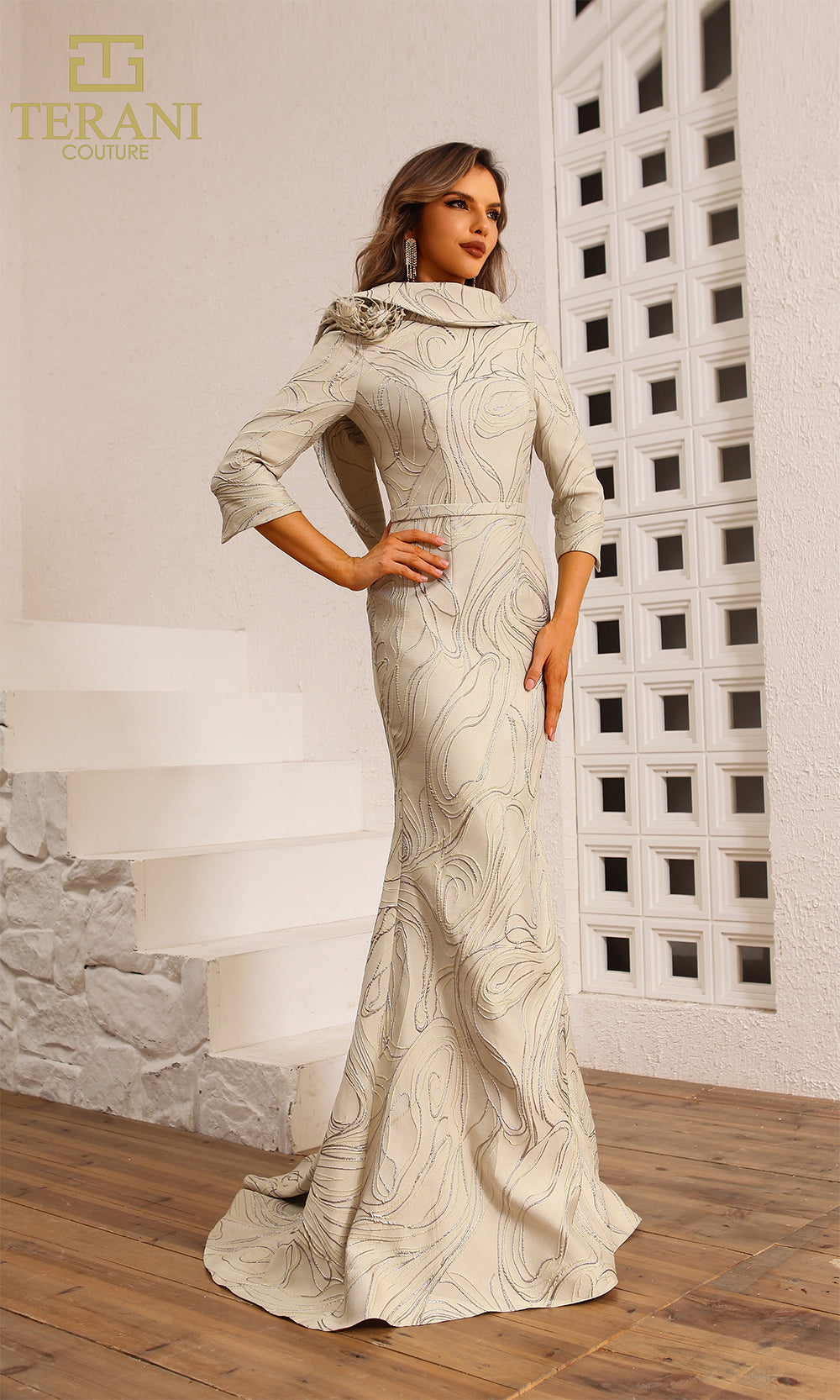 Terani Couture 251M4455 Champagne