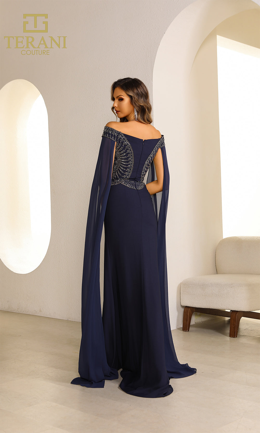 Terani Couture 251M4580 Navy
