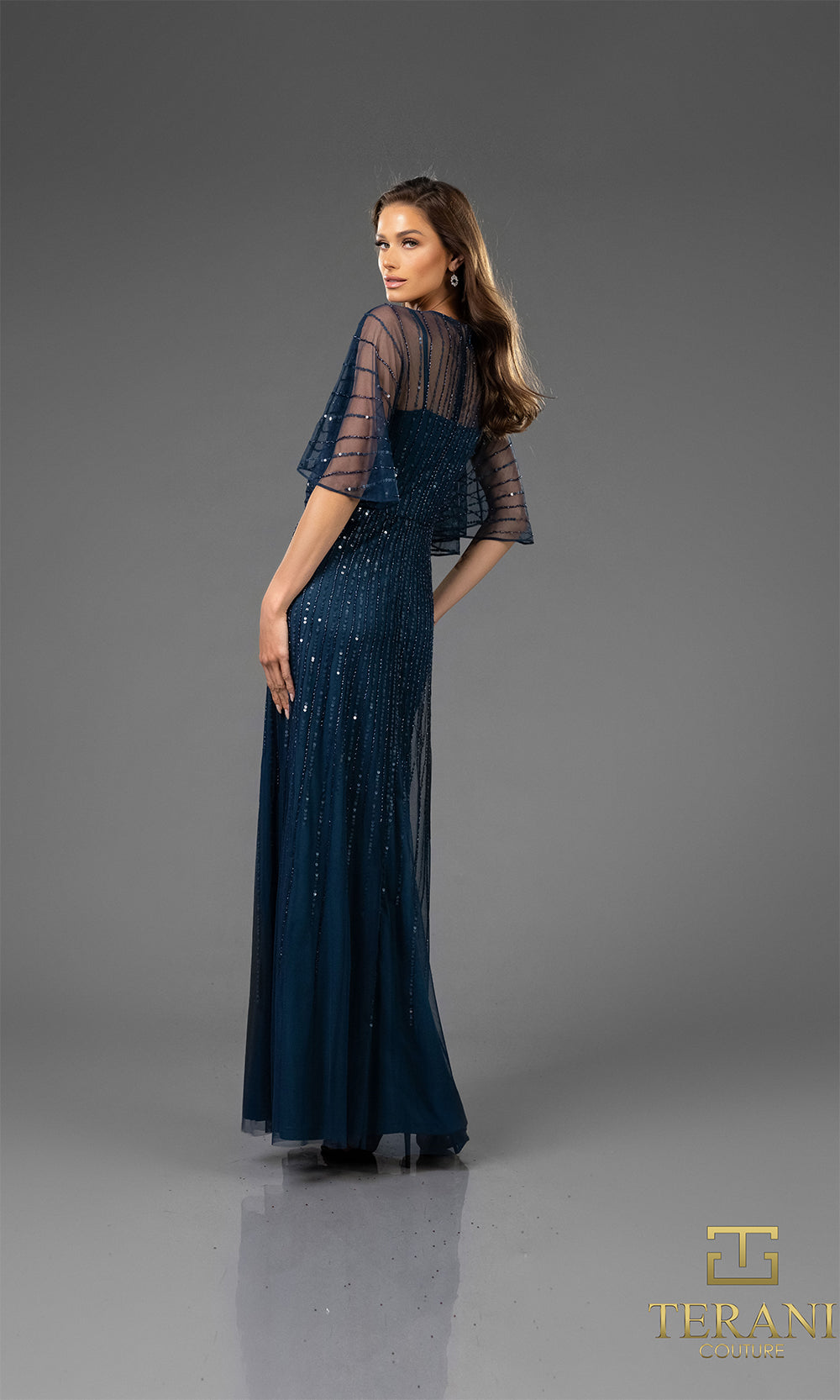 Terani Couture 251M4613 Petrol