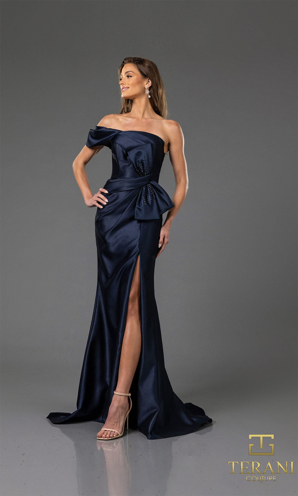 Terani Couture 251E4555 Navy