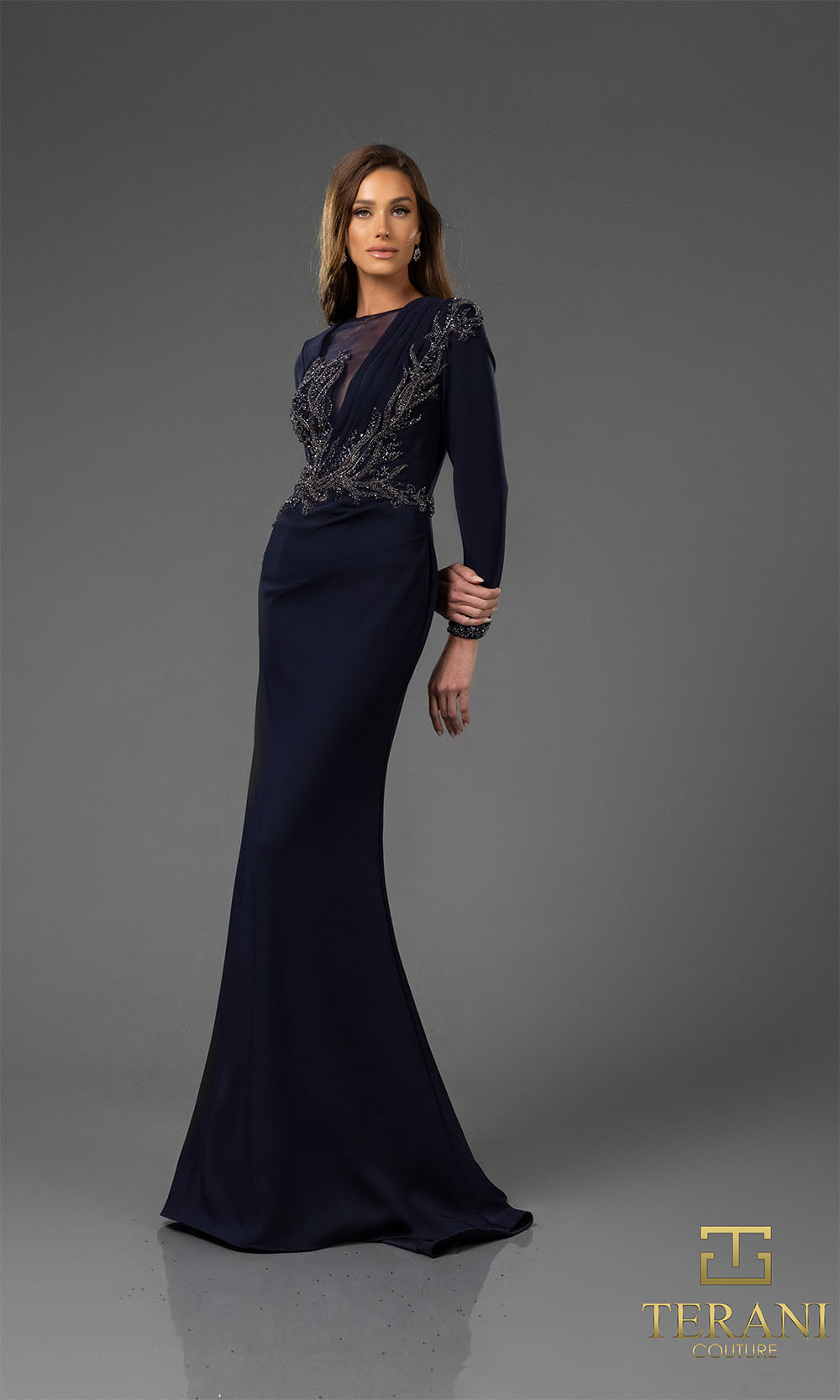 Terani Couture 251M4422 Navy