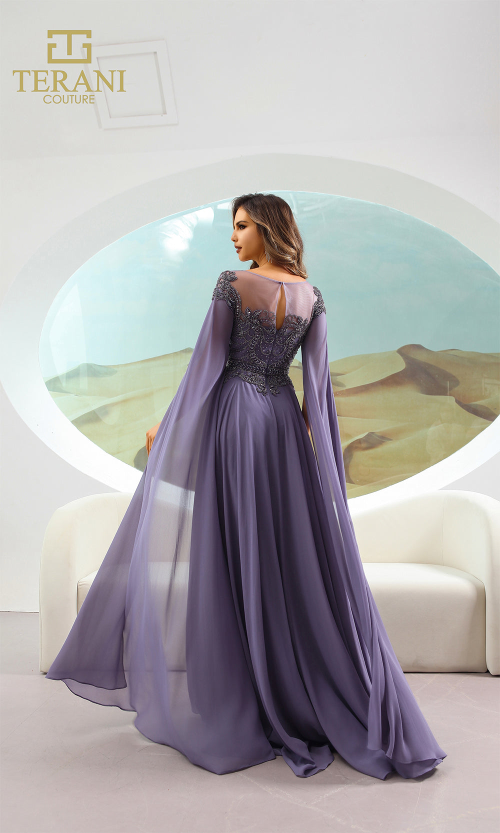 Terani Couture 251M4463 Blueberry