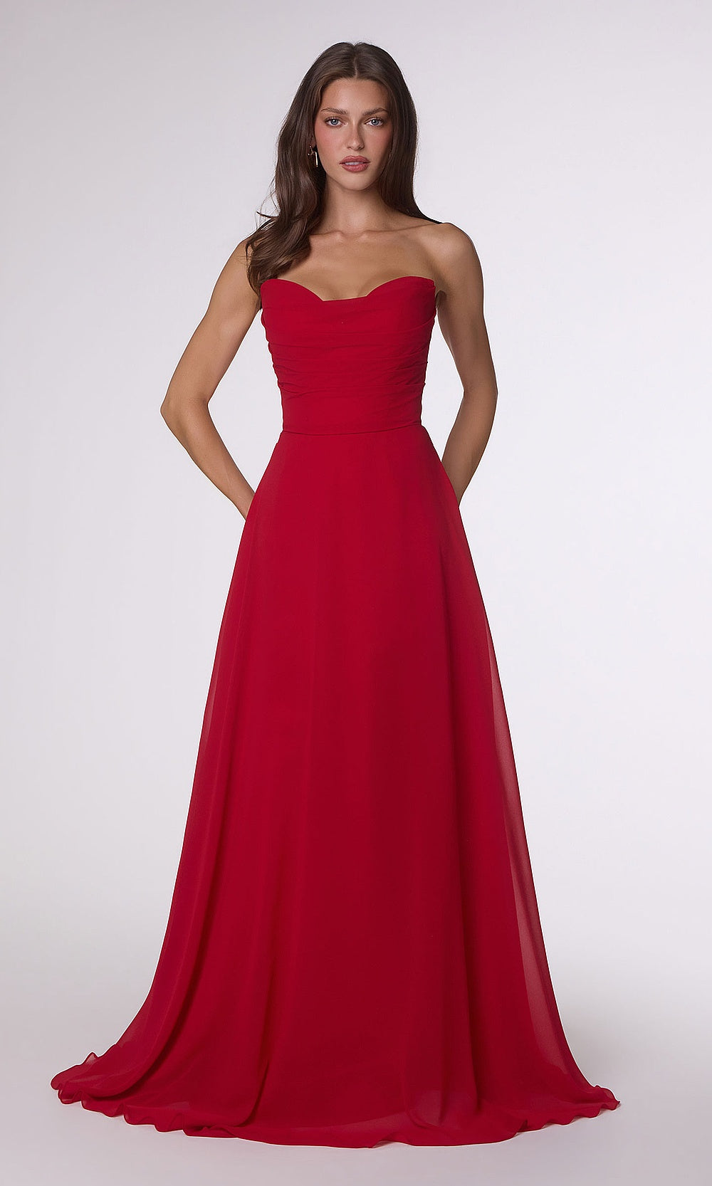 Ladivine T703 Bridesmaid Dress – Strapless Sweetheart Chiffon Evening Gown