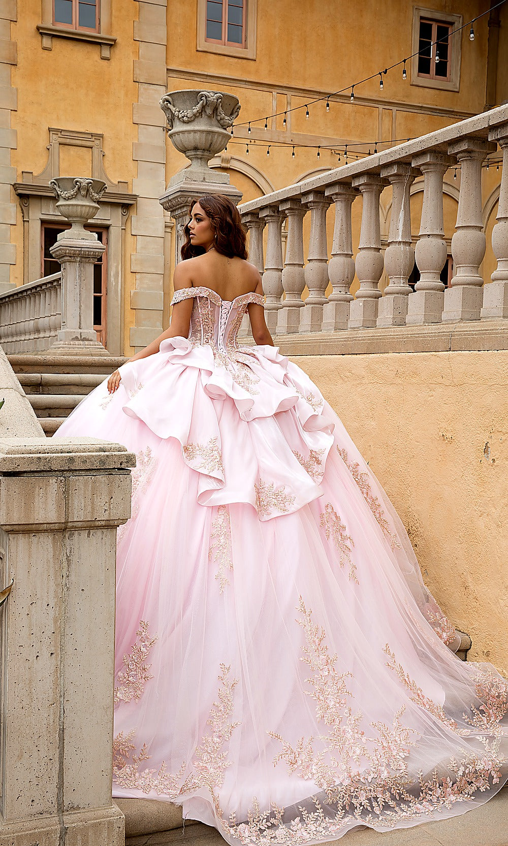 Bella Princess PQ1082 Blush Pink Quinceanera Ball Gown Dress
