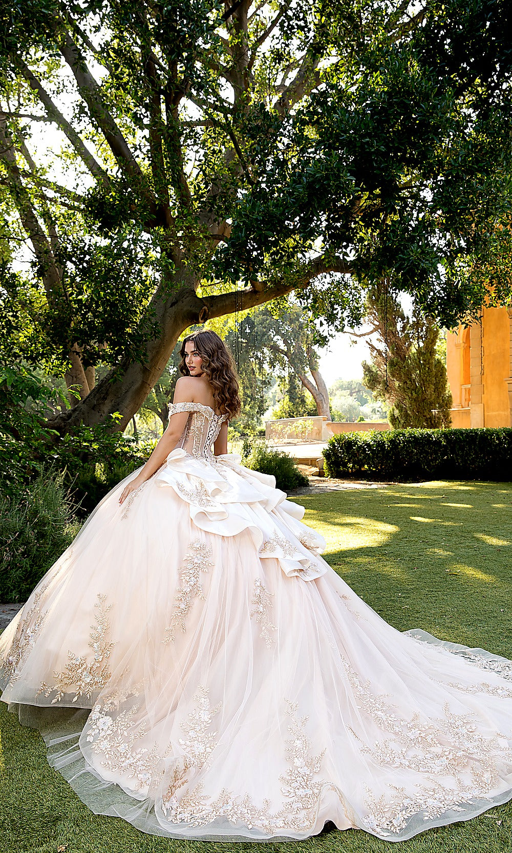 Bella Princess PQ1082 Champagne Gold Quinceanera Ball Gown Dress