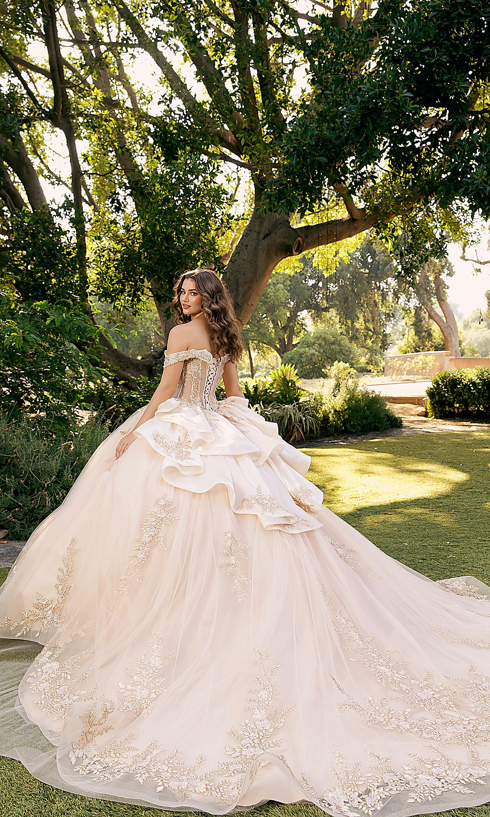 Bella Princess PQ1082 Champagne Gold Quinceanera Ball Gown Dress