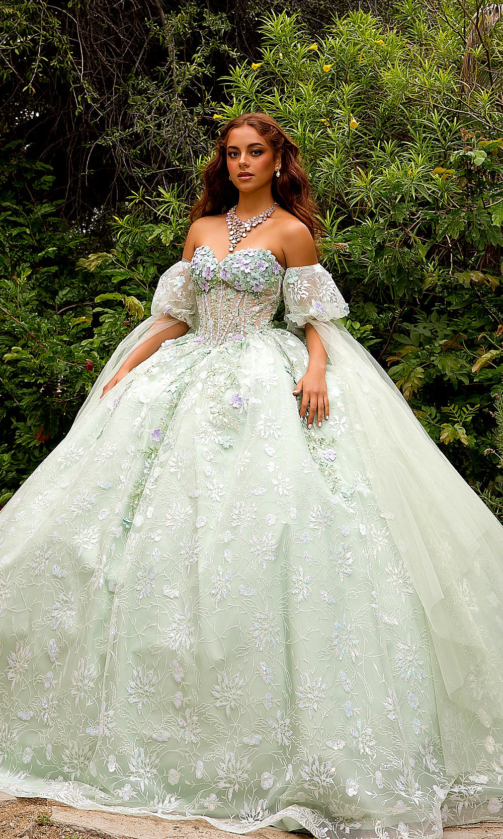 Bella Princess PQ1084 Sage Green Quinceanera Ball Gown Dress
