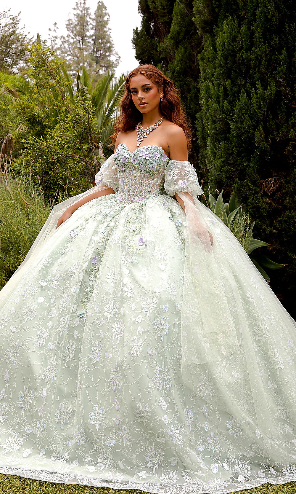 Bella Princess PQ1084 Sage Green Quinceanera Ball Gown Dress