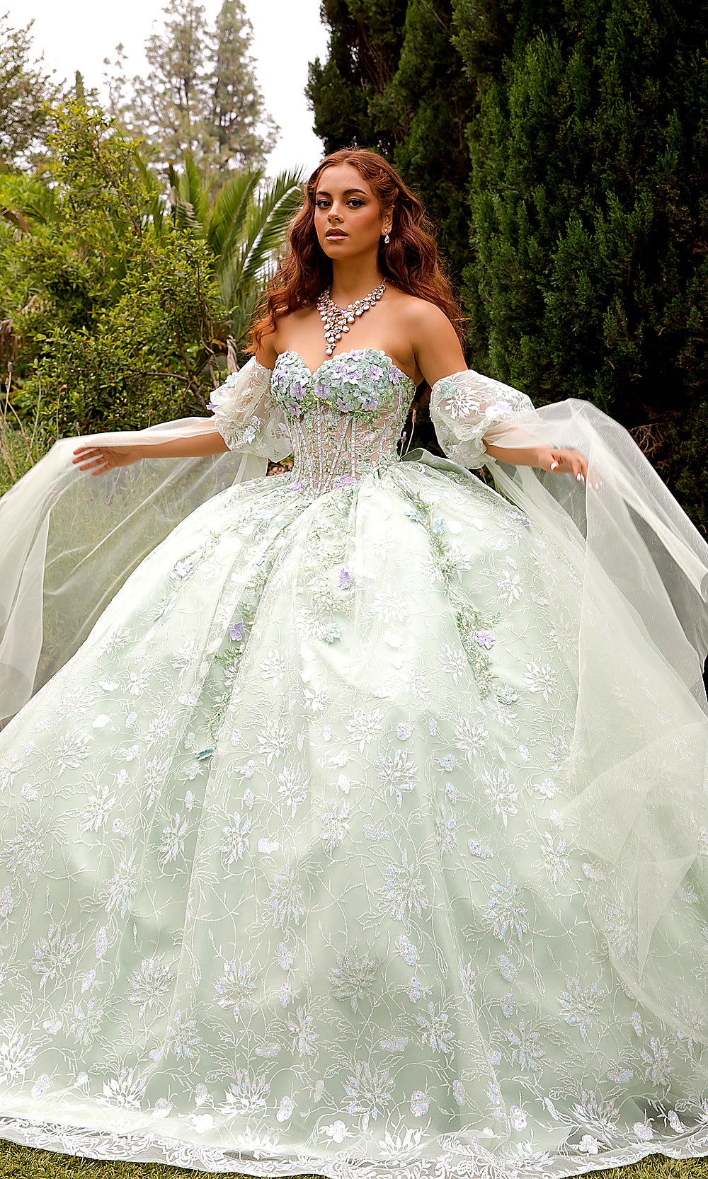 Bella Princess PQ1084 Sage Green Quinceanera Ball Gown Dress