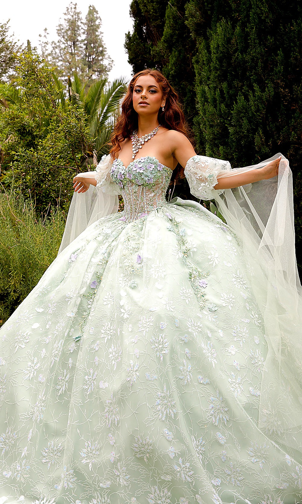 Bella Princess PQ1084 Sage Green Quinceanera Ball Gown Dress