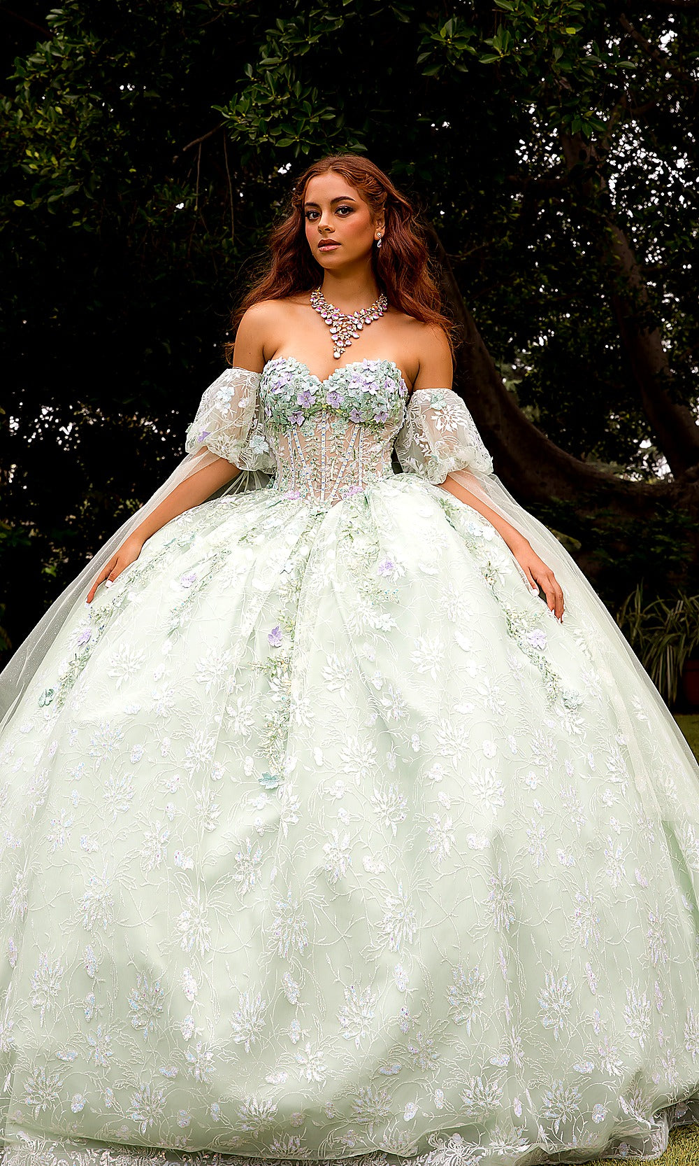 Bella Princess PQ1084 Sage Green Quinceanera Ball Gown Dress