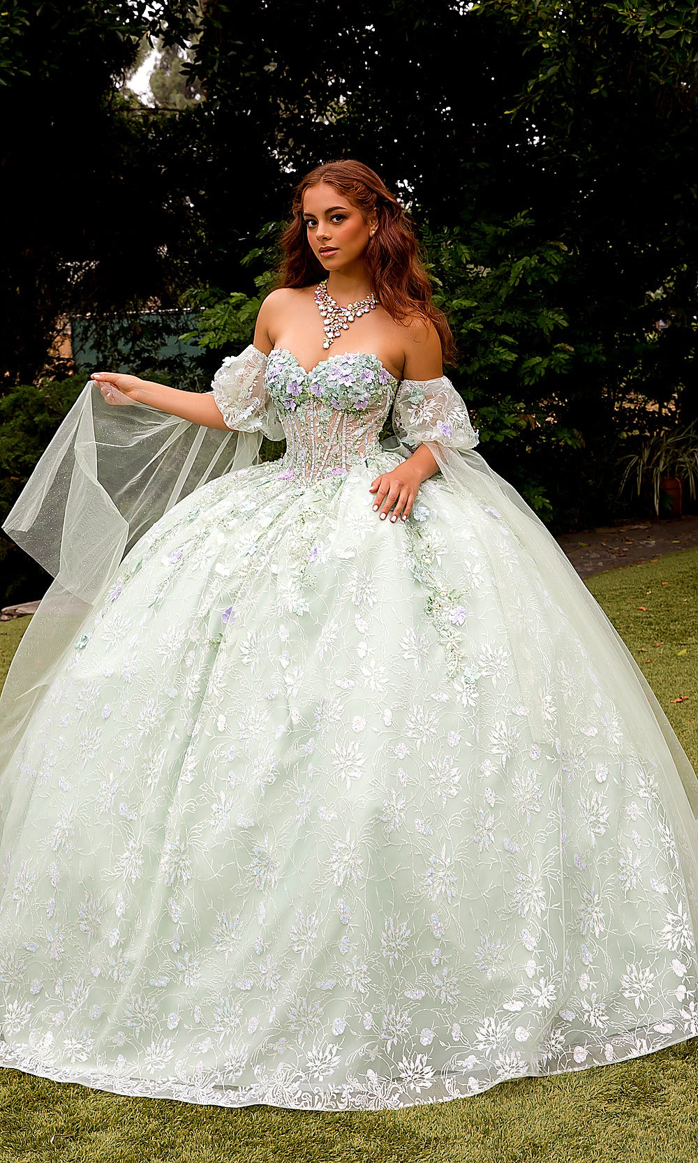 Bella Princess PQ1084 Sage Green Quinceanera Ball Gown Dress