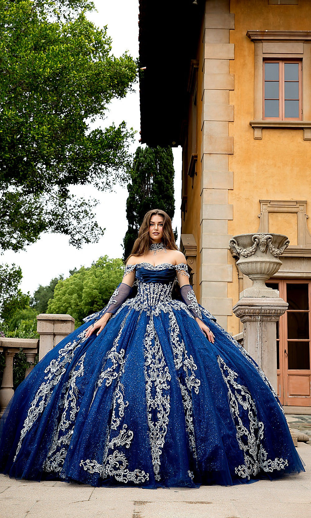 Bella Princess PQ1086 Navy Blue Quinceanera Ball Gown Dress