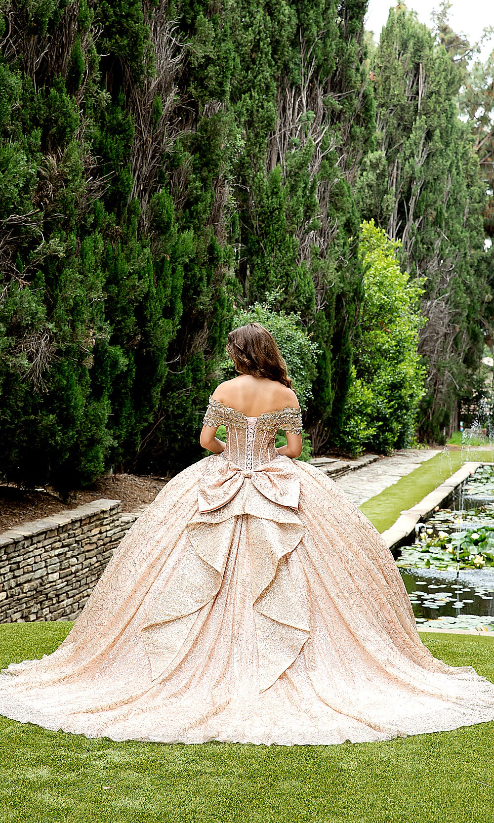 Bella Princess PQ1087 Champagne Gold Quinceanera Ball Gown Dress