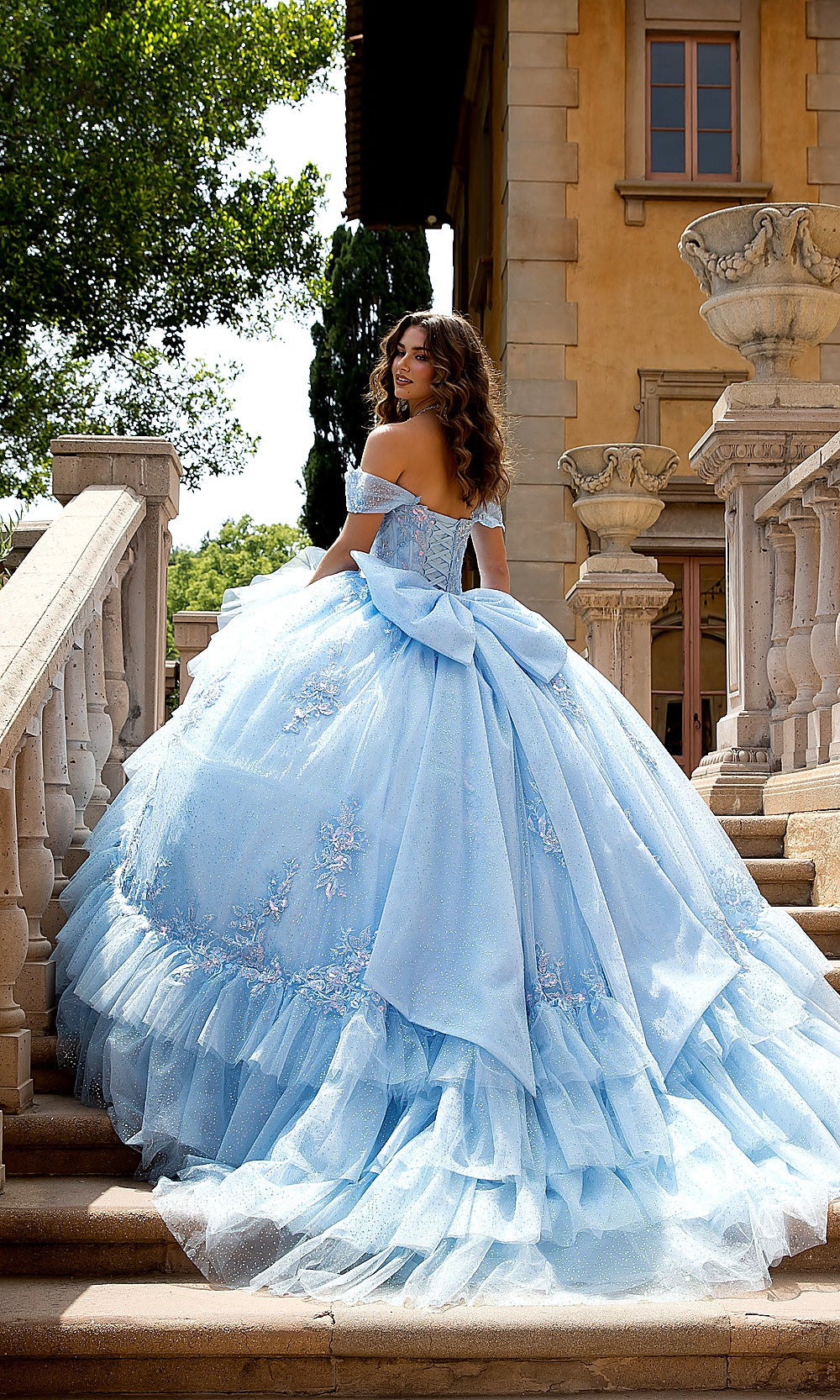 Bella Princess PQ1092 Princess Blue Quinceanera Ball Gown Dress