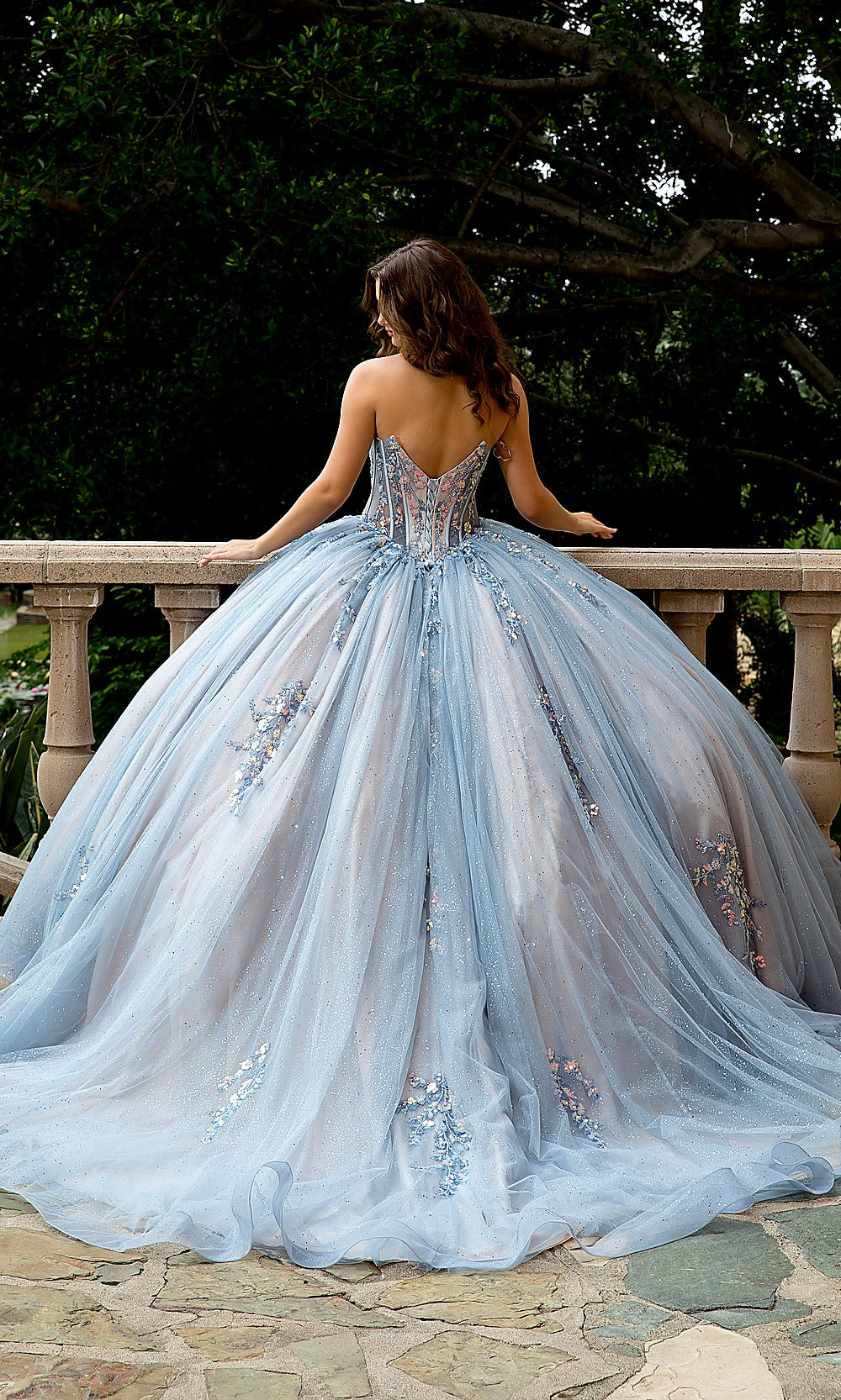 Bella Princess PQ1094 Blue Quinceanera Ball Gown Dress
