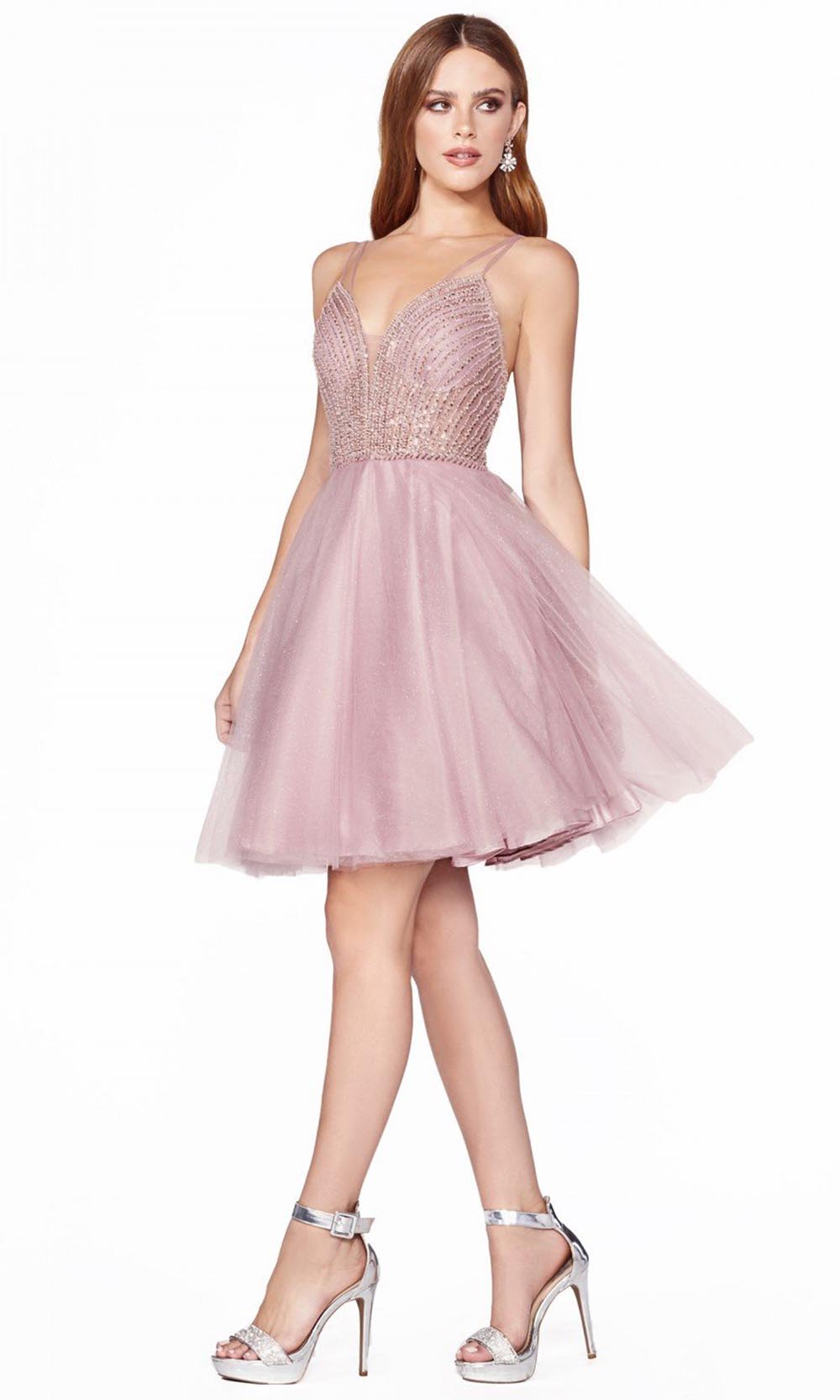 Ladivine - CD0148 Adorned Cocktail Dress In Purplegrade 8 grad dresses, graduation dresses