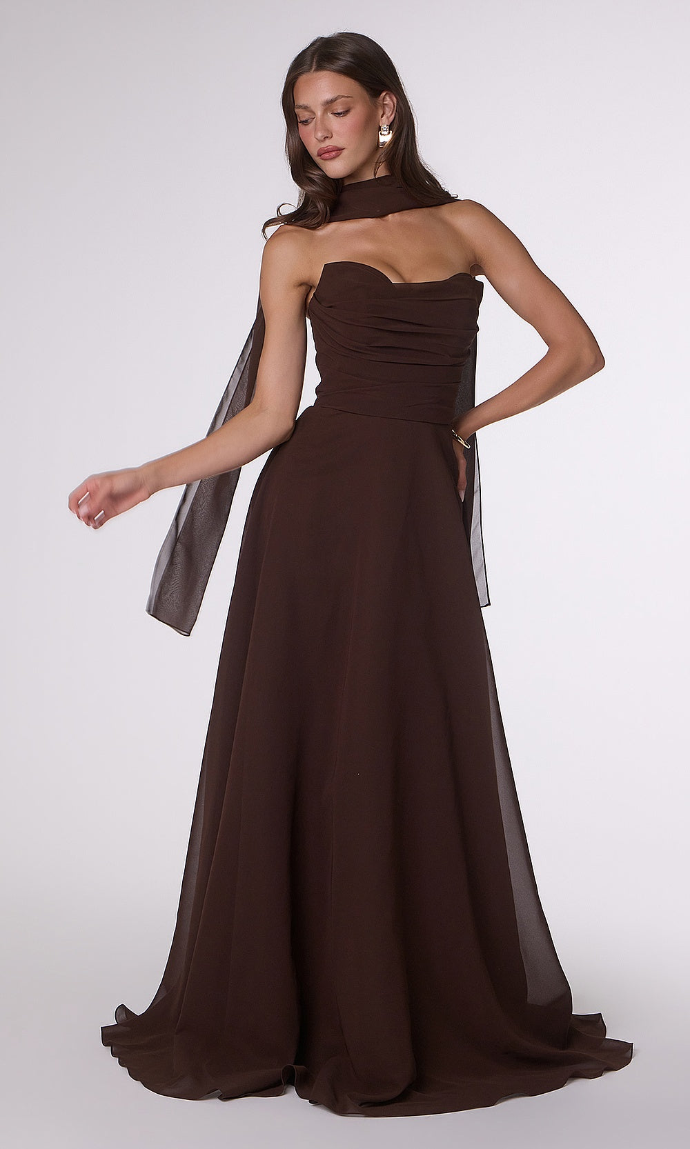 Ladivine T703 Bridesmaid Dress – Strapless Sweetheart Chiffon Evening Gown