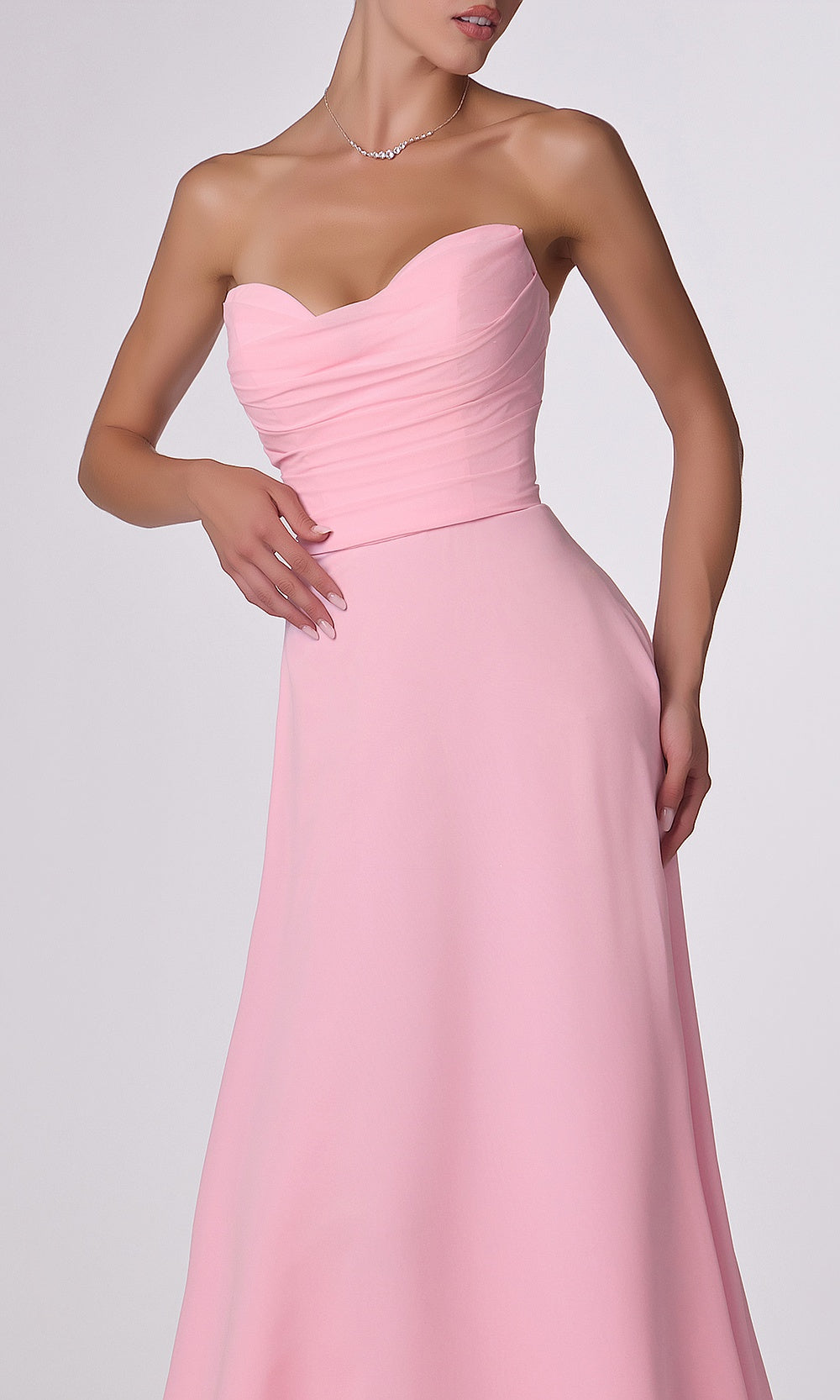 Ladivine T703 Bridesmaid Dress – Strapless Sweetheart Chiffon Evening Gown