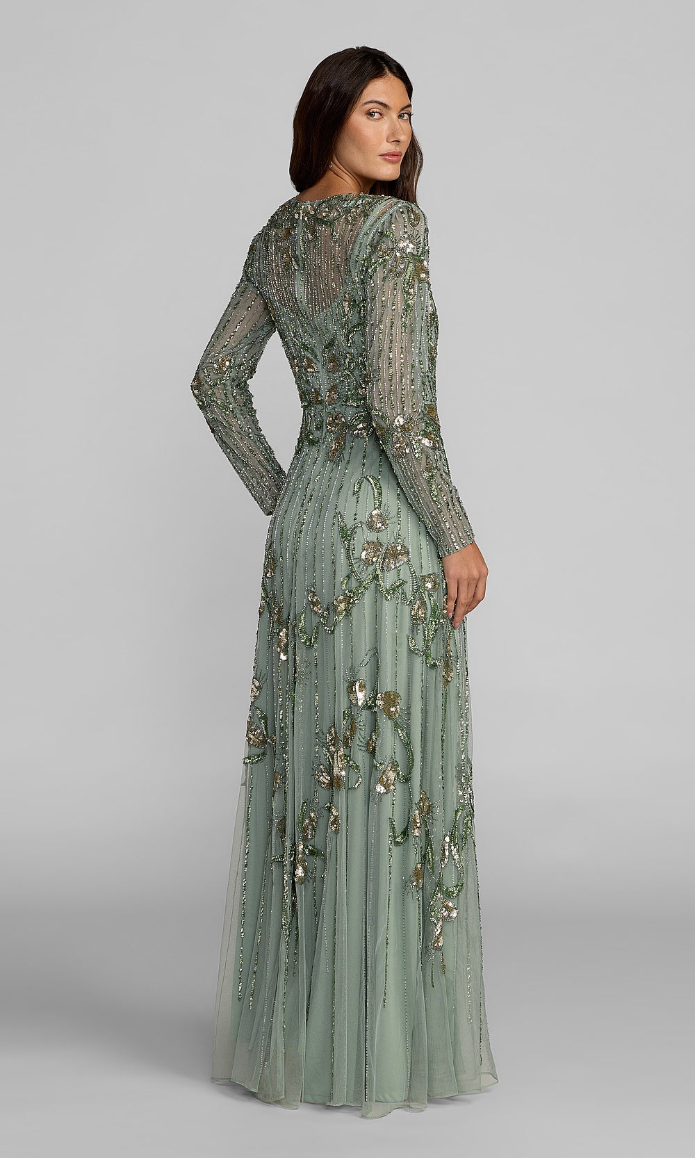 Mac Duggal 6238 Evening Dress - Sage - BK