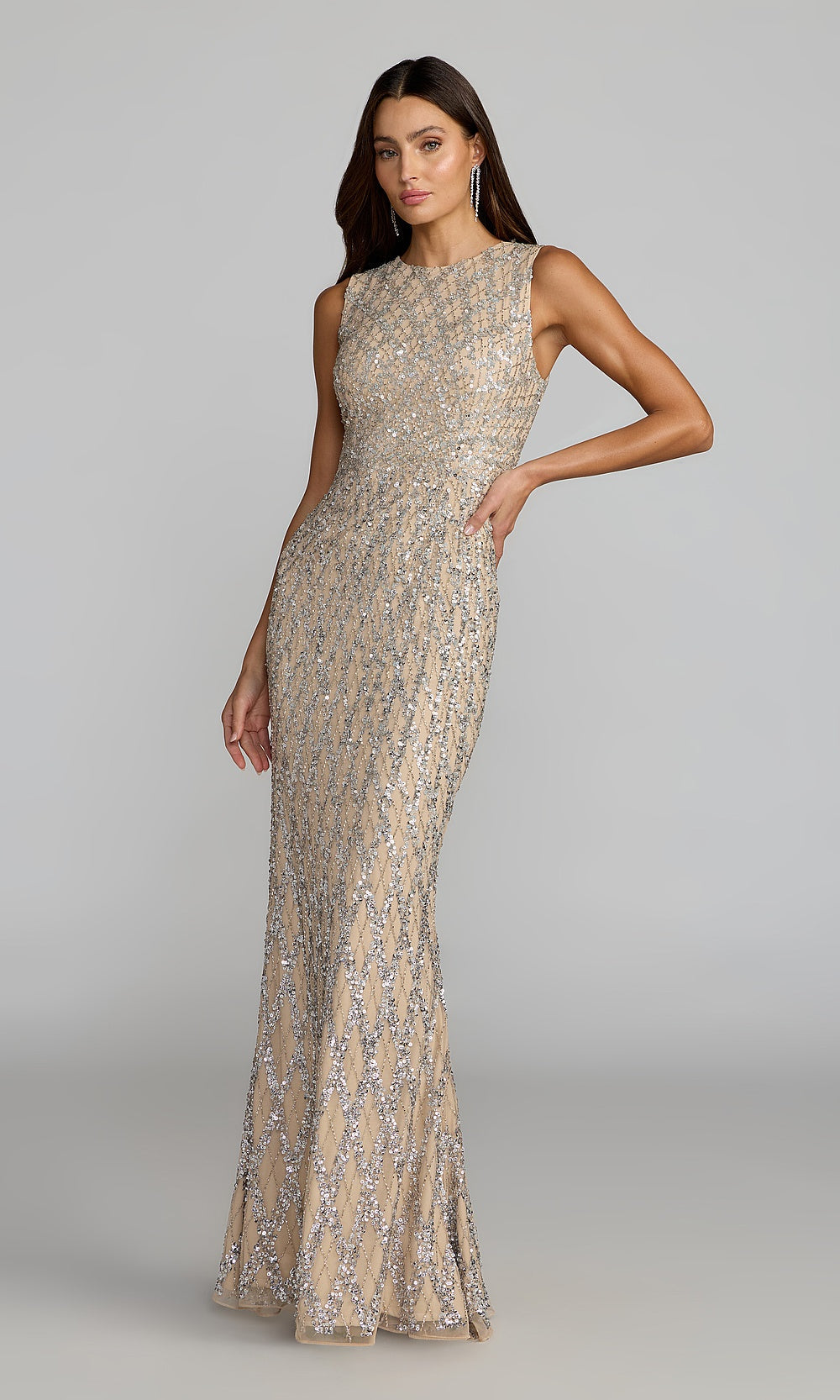 Mac Duggal 6249 Evening Dress - Nudeombre - AB